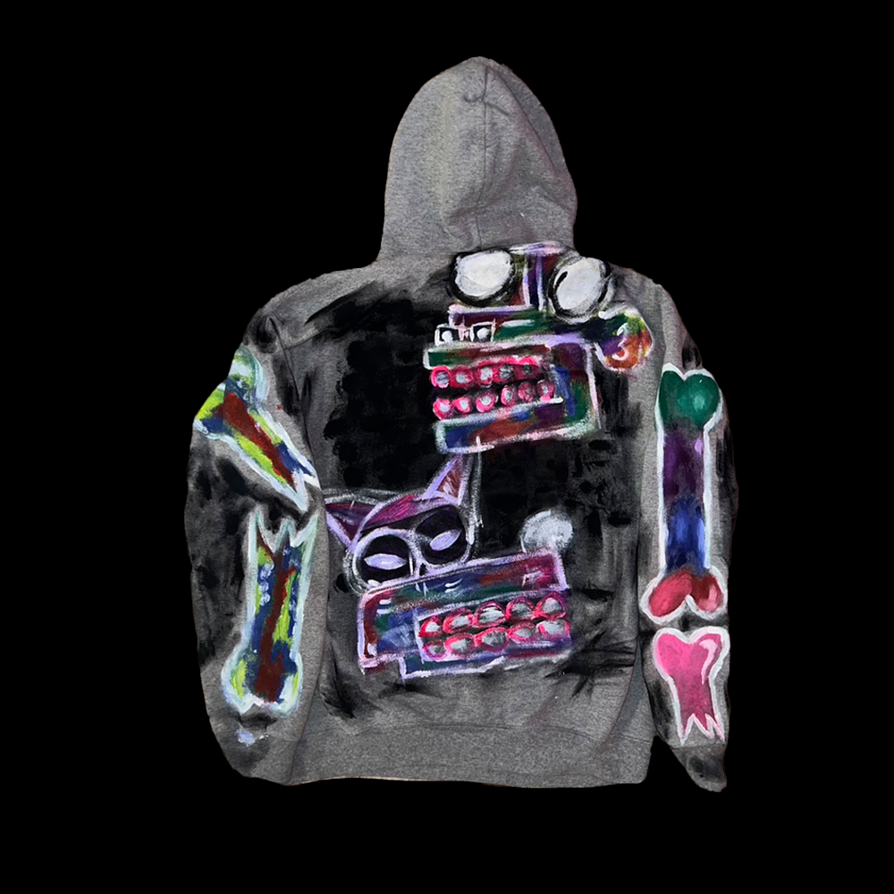 Faces Hand Painted Hoodie 1/1 - Meliora Clothing Co.