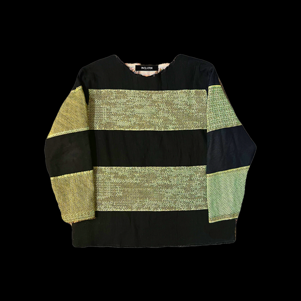 Two Tone Stripped Tapestry Sweater 1/1 - Meliora Clothing Co.